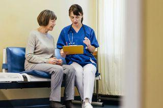 Image of healthcare provider and patient